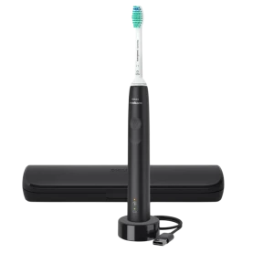 Электрическая звуковая зубная щетка philips hx3673/14, черный | белый