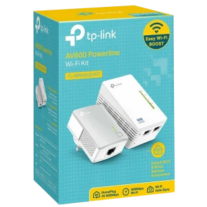 Wi-fi + powerline adapter tp-link tl-wpa4220 kit, av600, 600 mbps, alb