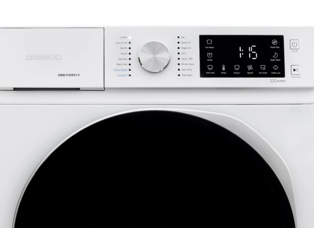 Masina de spalat rufe daewoo dwd-fv2021-5,  7 kg / 1200rpm, 44cm, clasa a, motor inverter, storm wash, steam, 16 program, alb 4