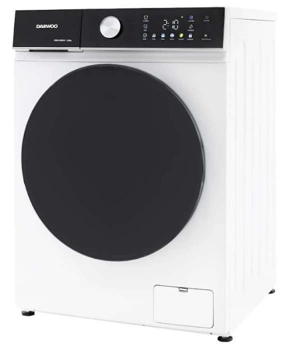 Masina de spalat rufe daewoo dwd-cs9014,  9 kg / 1400rpm, 60cm, clasa a, motor inverter, display, panou negru + usa dubla neagra, 16 program, alb 3
