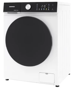 Masina de spalat rufe Daewoo DWD-CS9014,  9 kg / 1400rpm, 60cm, clasa A, motor inverter, Display, Panou negru + usa dubla neagra, 16 program, Alb
