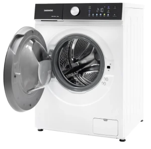 Masina de spalat rufe daewoo dwd-cs9014,  9 kg / 1400rpm, 60cm, clasa a, motor inverter, display, panou negru + usa dubla neagra, 16 program, alb Thumbnail 4