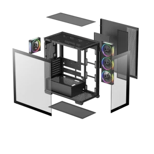 Carcasă pc deepcool cg580 4f v2, midi-tower, fără psu, negru Thumbnail 8