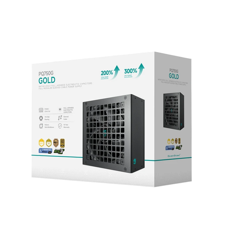Блок питания для компьютеров deepcool gamerstorm pq750g, 750вт, atx, полностью модульный 6