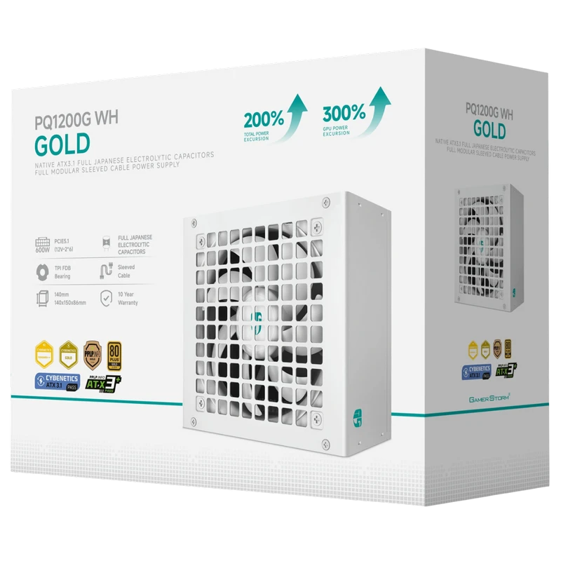 Блок питания для компьютеров deepcool gamerstorm pq1200g wh, 1200вт, atx, полностью модульный 2
