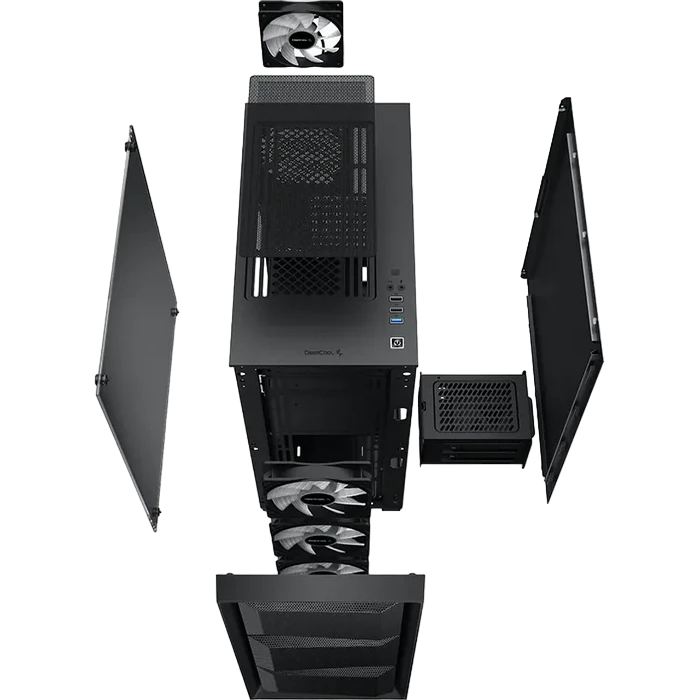 Компьютерный корпус deepcool matrexx 50 mesh 4fs, midi-tower, atx ps2 , чёрный 21