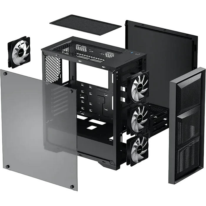 Компьютерный корпус deepcool matrexx 50 mesh 4fs, midi-tower, atx ps2 , чёрный 5