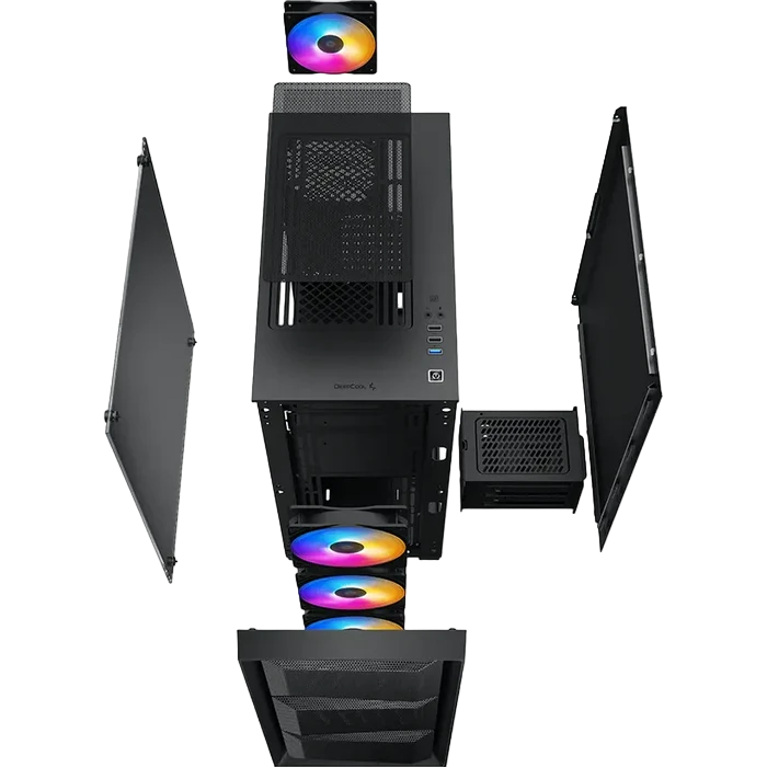 Компьютерный корпус deepcool matrexx 50 mesh 4fs, midi-tower, atx ps2 , чёрный 18