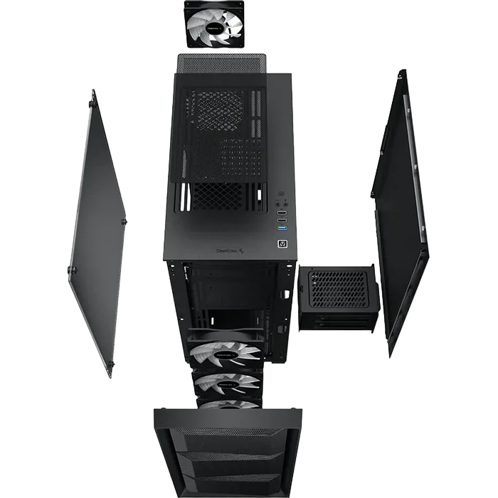Компьютерный корпус deepcool matrexx 50 mesh 4fs, midi-tower, atx ps2 , чёрный 2