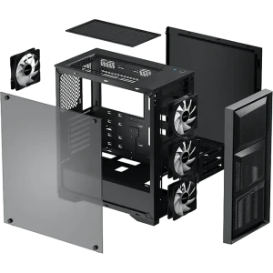 Компьютерный корпус deepcool matrexx 50 mesh 4fs, midi-tower, atx ps2 , чёрный Thumbnail 5