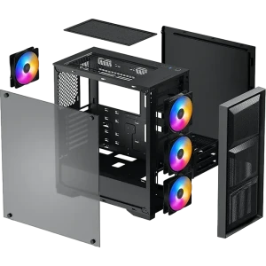 Компьютерный корпус deepcool matrexx 50 mesh 4fs, midi-tower, atx ps2 , чёрный Thumbnail 3
