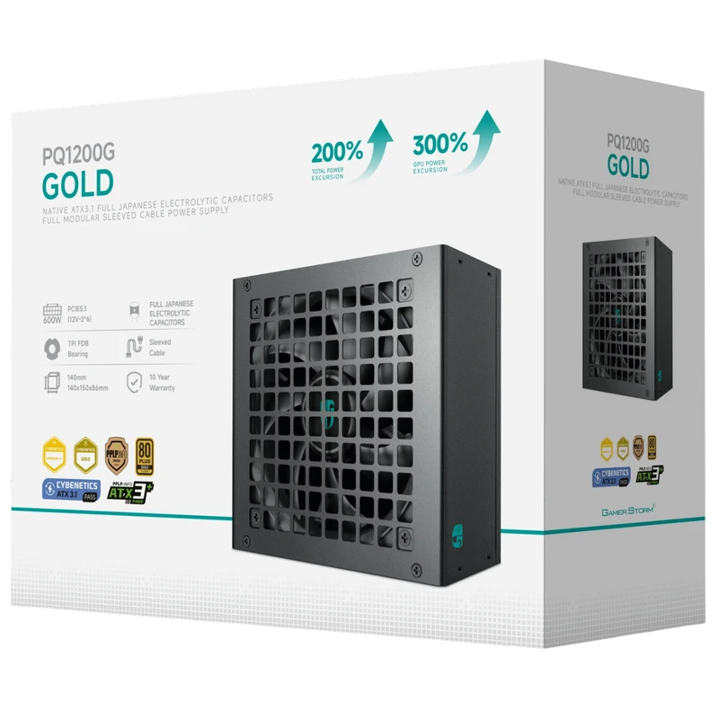 Блок питания для компьютеров deepcool gamerstorm pq1200g, 1200вт, atx, полностью модульный 2