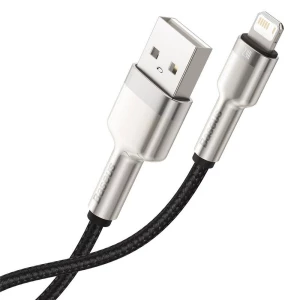 Cable usb - lightning, 2.4a, 1m, baseus cafule metal black  caljk-a01 Thumbnail 2
