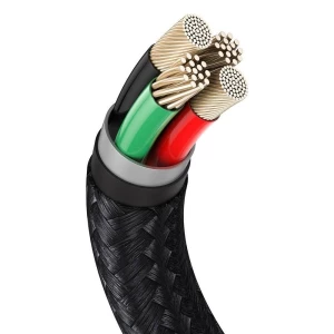 Cable usb - lightning, 2.4a, 1m, baseus cafule metal black  caljk-a01 Thumbnail 4