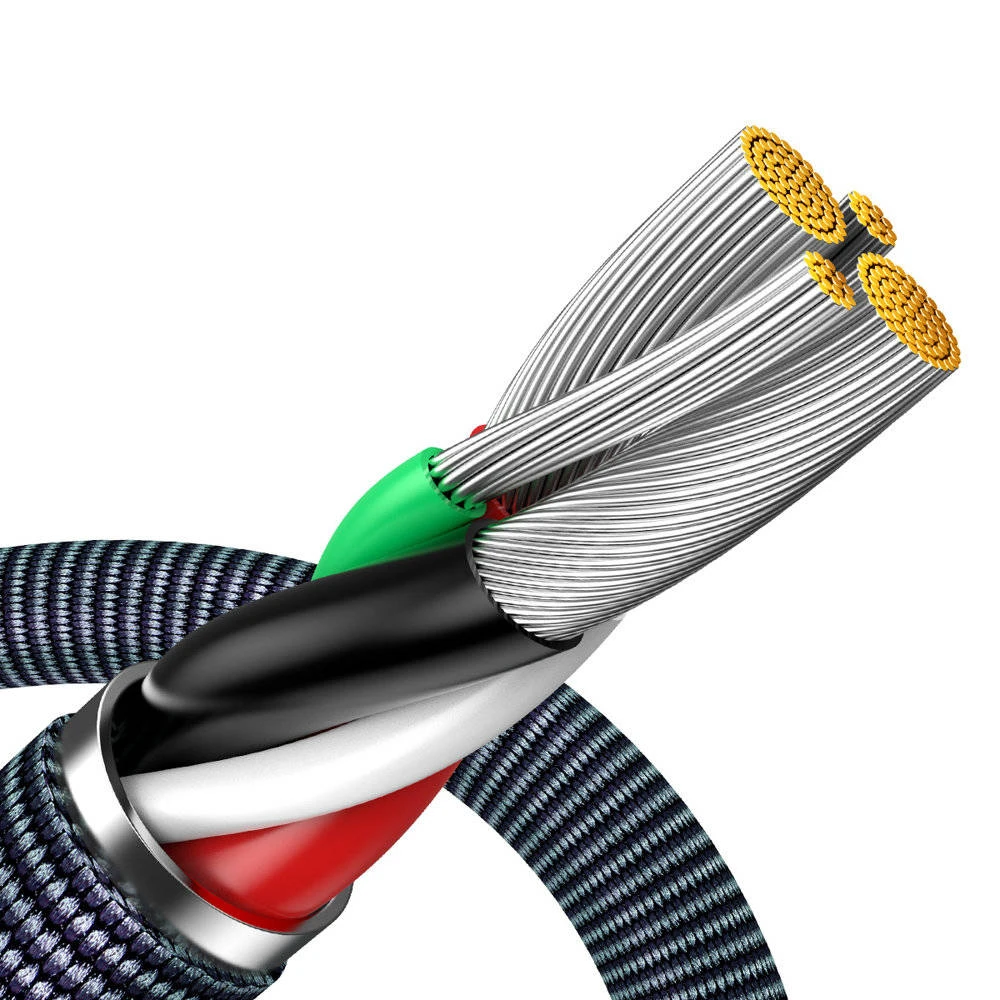 Cable usb - lightning, 2.4a, 1.2m, baseus crystal shine black  cajy000001 2