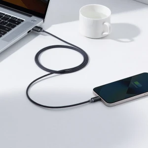 Cable usb - lightning, 2.4a, 1.2m, baseus crystal shine black  cajy000001
