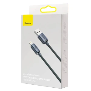 Cable usb - lightning, 2.4a, 1.2m, baseus crystal shine black  cajy000001 Thumbnail 3