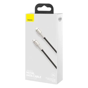 Cable type-c - lightning, braided, pd 20w, 1m, baseus cafule metal black  catljk-a01 Thumbnail 2