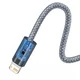Cable usb - lightning, braided, 2.4a, 1m, baseus dynamic gray  cald000416 2