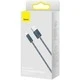 Cable usb - lightning, braided, 2.4a, 1m, baseus dynamic gray  cald000416 Thumbnail 4