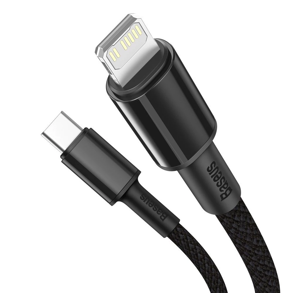 Cable type-c - lightning, braided, pd 20w, 1m, baseus high density black  catlgd-01 2
