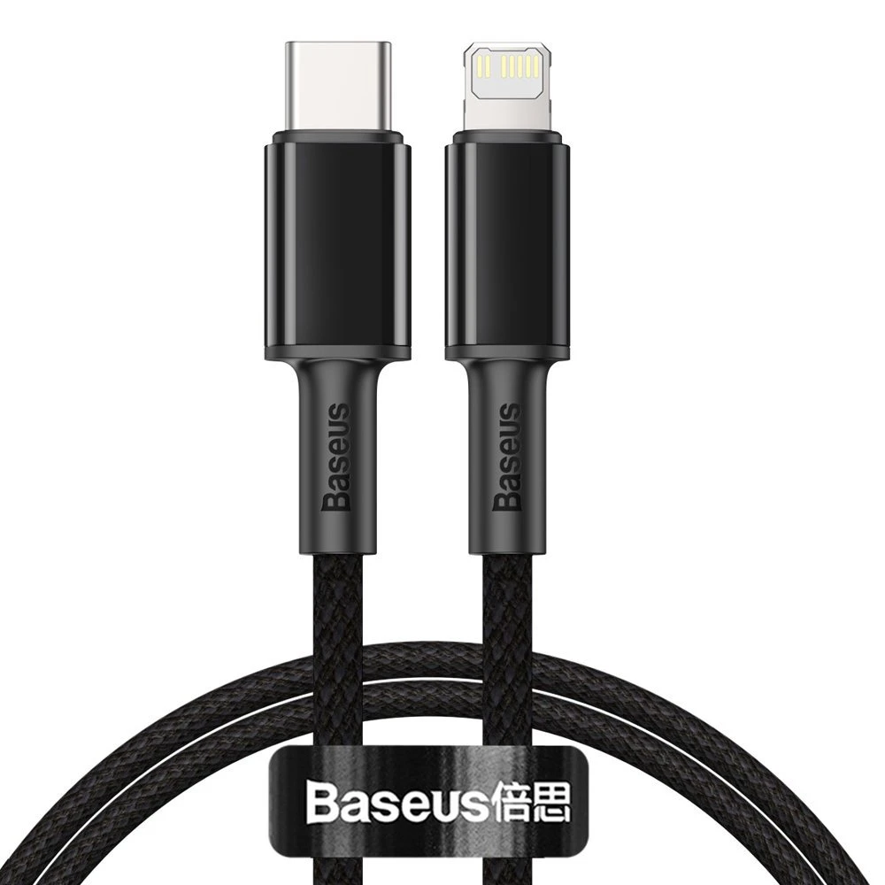 Cable type-c - lightning, braided, pd 20w, 1m, baseus high density black  catlgd-01 5