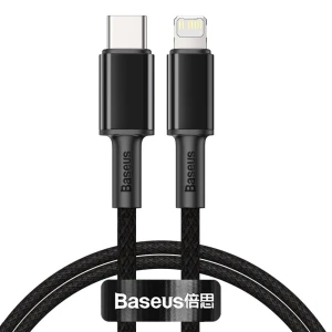 Cable type-c - lightning, braided, pd 20w, 1m, baseus high density black  catlgd-01 Thumbnail 5