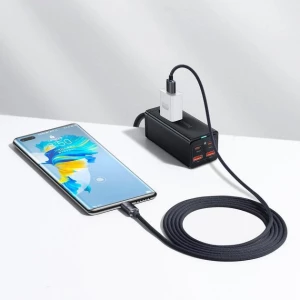 Cable usb - type-c, braided, 100w, 2m, baseus crystal shine black  cajy000501