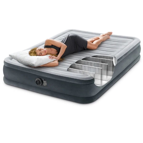 Intex pat gonflabil “velur comfort-plush” 137x191x33 cm cu pompă încorporată 220v, până la 272 kg 6