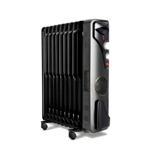 Raf Oil Radiator + Turbo Fan R.1129B, 11 Sections, 2900W, Black