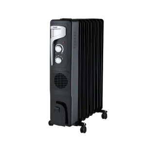 Raf Oil Radiator + Turbo Fan R.0929B, 9 Sections, 2400W, Black