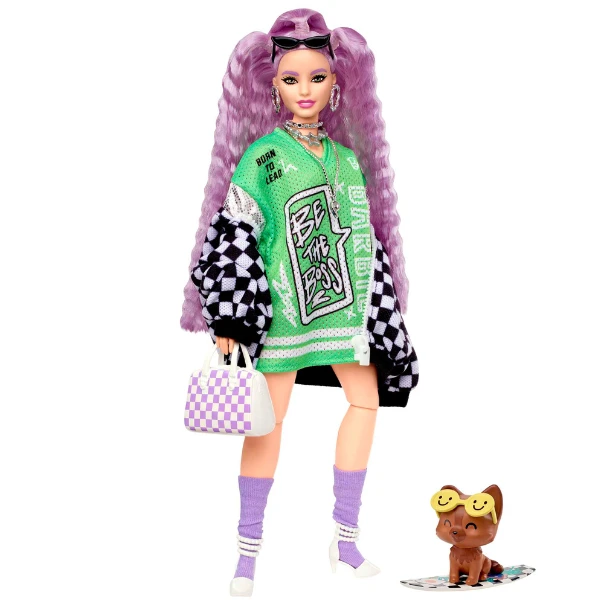 Set barbie extra „barbie cu păr ondulat în culori de lavandă” 3