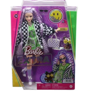Set barbie extra „barbie cu păr ondulat în culori de lavandă” Thumbnail 7