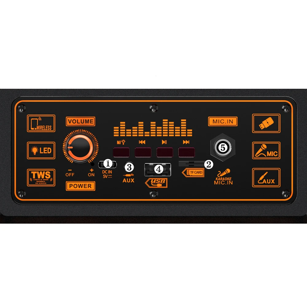 Jokade party speaker jd032, 20w, 8", battery 2400mah, black 3
