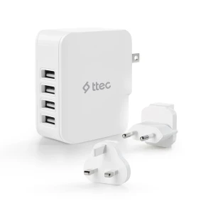 Ttec настенное зарядное устройство 4*usb-a 5.1a 25w, белое Thumbnail 2