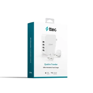 Ttec настенное зарядное устройство 4*usb-a 5.1a 25w, белое Thumbnail 3
