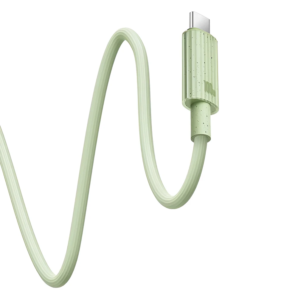 Baseus cable habitat series type-c to type-c 5a 100w 1м, натуральный зеленый 3