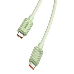 Baseus cable habitat series type-c to type-c 5a 100w 1м, натуральный зеленый Thumbnail 2
