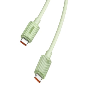 Baseus cable habitat series type-c to type-c 5a 100w 1м, натуральный зеленый Thumbnail 2