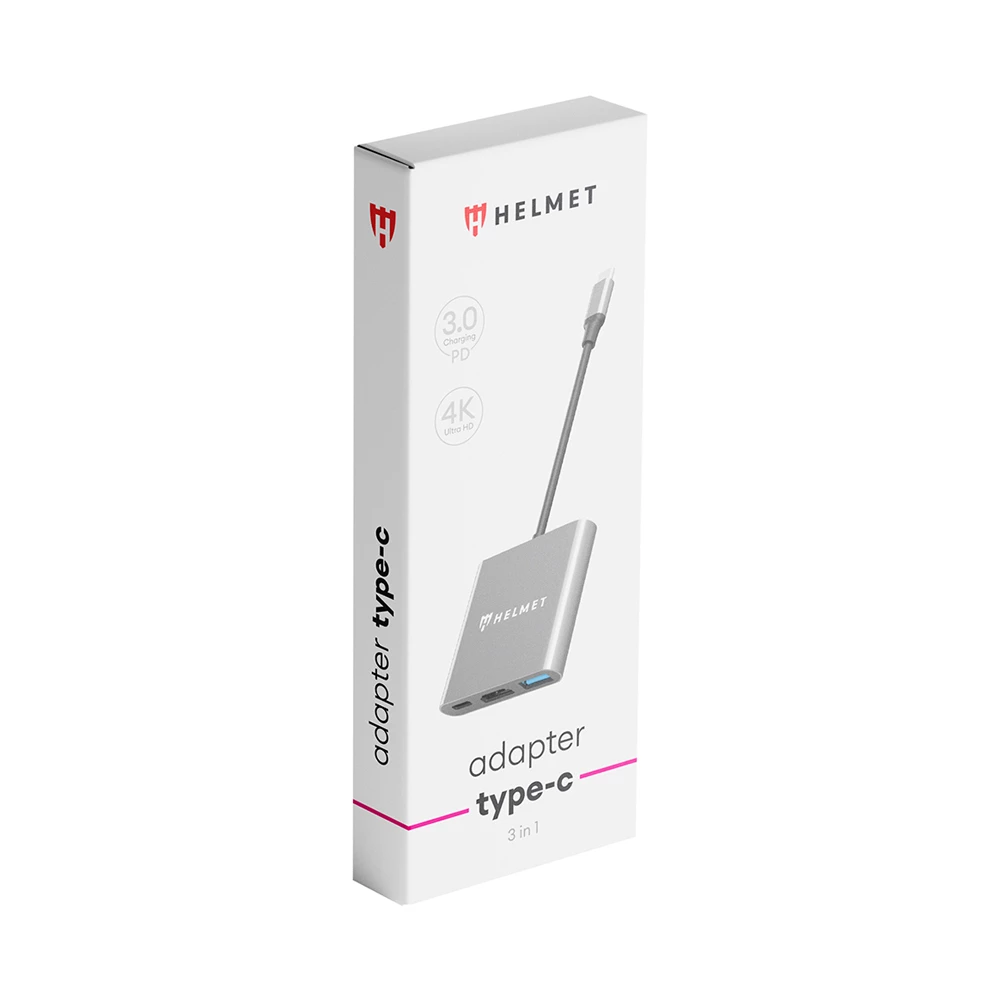 Helmet adapter type-c to usb3.0+hdmi+pd, hc-04, grey 3