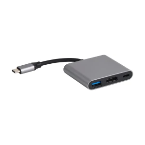 Адаптер helmet type-c на usb3.0+hdmi+pd, hc-04, серый