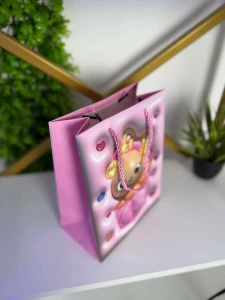 Punga cadou cu ursulet in cutie, roz, 18*23*10 cm (cp-24-410-1) Thumbnail 3