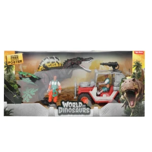 Set de joacă „lumea dinozaurilor”, dinozaur cu  jeep Thumbnail 8