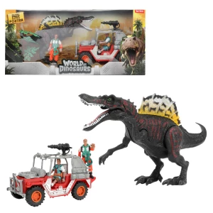 Set de joacă „lumea dinozaurilor”, dinozaur cu  jeep