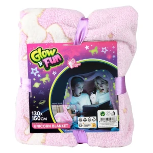 Pătură pentru copii care luminează în întuneric, cu unicorn Thumbnail 4