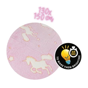 Pătură pentru copii care luminează în întuneric, cu unicorn Thumbnail 3