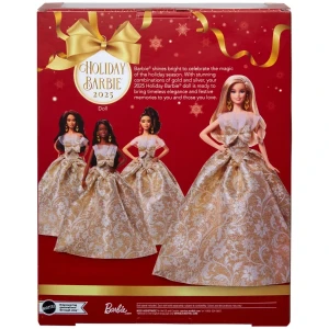Păpușa de colecție barbie holiday 2025, blondă Thumbnail 8