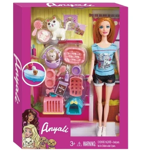 Set de joacă "păpușă cu set pentru animale de companie"