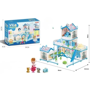 Căsuță pentru păpuși "vila visurilor” + accesorii, cu iluminare de noapte, 192 elem. Thumbnail 4