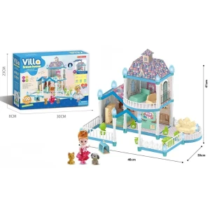 Căsuță pentru păpuși "vila visurilor” + accesorii, cu iluminare de noapte, 120 elem. Thumbnail 4